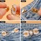 Pant Waist Tightener, Detachable Jean Buttons for Loose Jeans, No Sew and No Tools Button Pins for Jeans, Adjustable Jean Buttons Pins, Daisy Flower Instant Pants Button Tightener 4 Sets